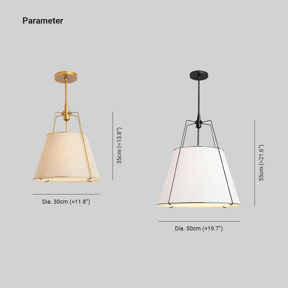 Ritta Moderne Conique Métal Tissu Suspension Salle à Manger - Neutralighting