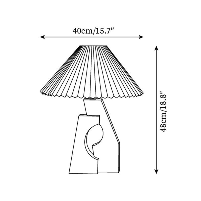 Zain Lampe de Table Plissée Papier Plissée Sculpturale en Bois - Neutralighting