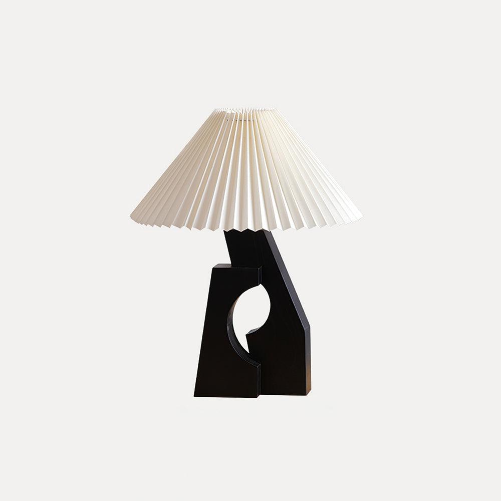 Zain Lampe de Table Plissée Papier Plissée Sculpturale en Bois - Neutralighting