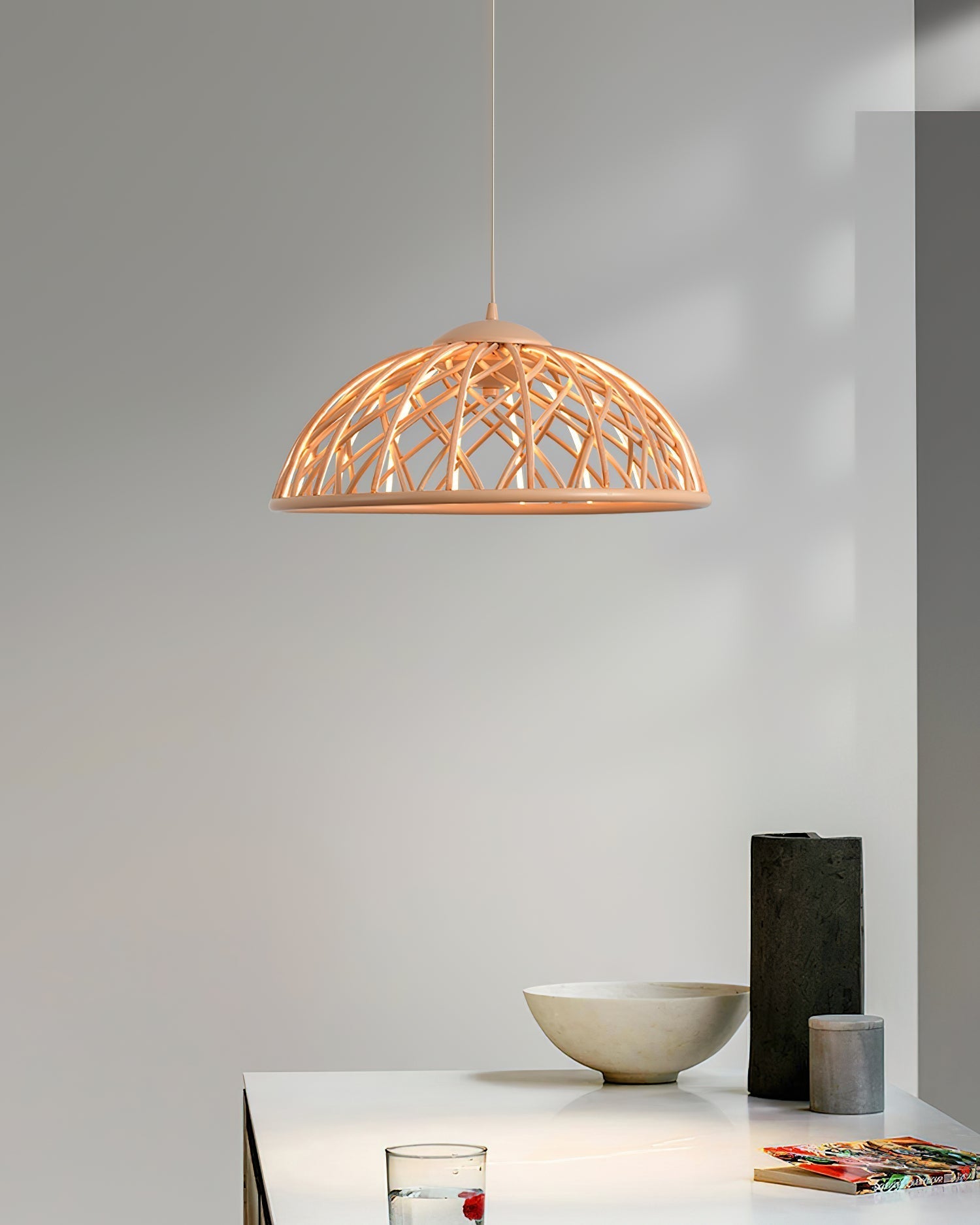Zeela Suspension Minimaliste Bois et Verre - Neutralighting