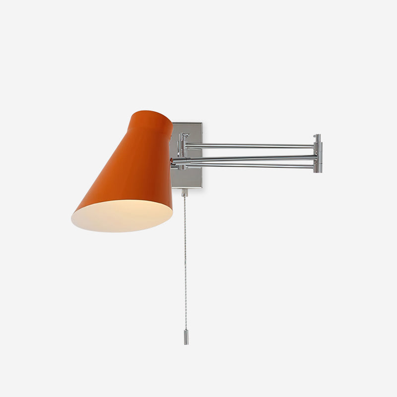 Virelli Applique Murale Bras Pivotant Chrome Orange Ajustable Industriel - Neutralighting