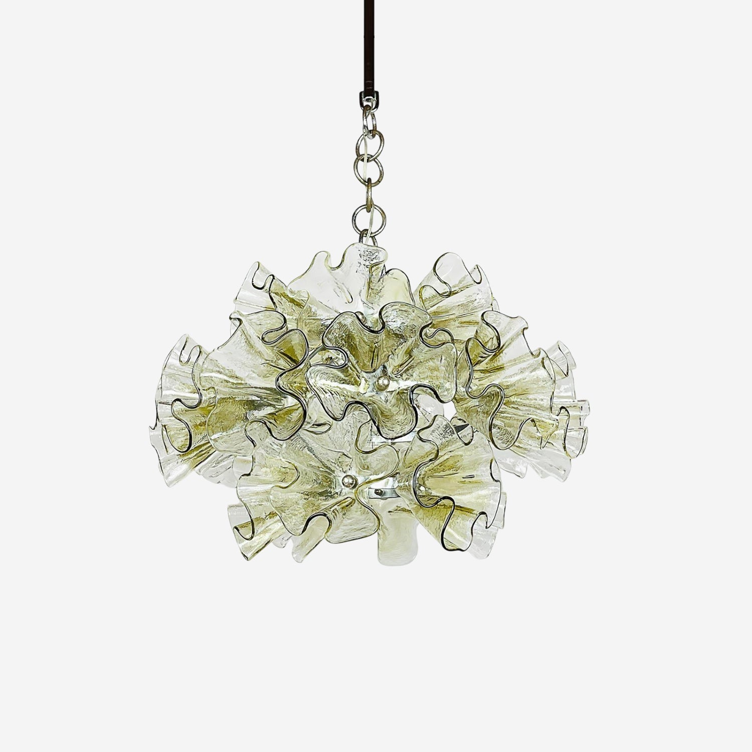 Zerelle Lampe Pendante Verre Froncé Fleur - Neutralighting
