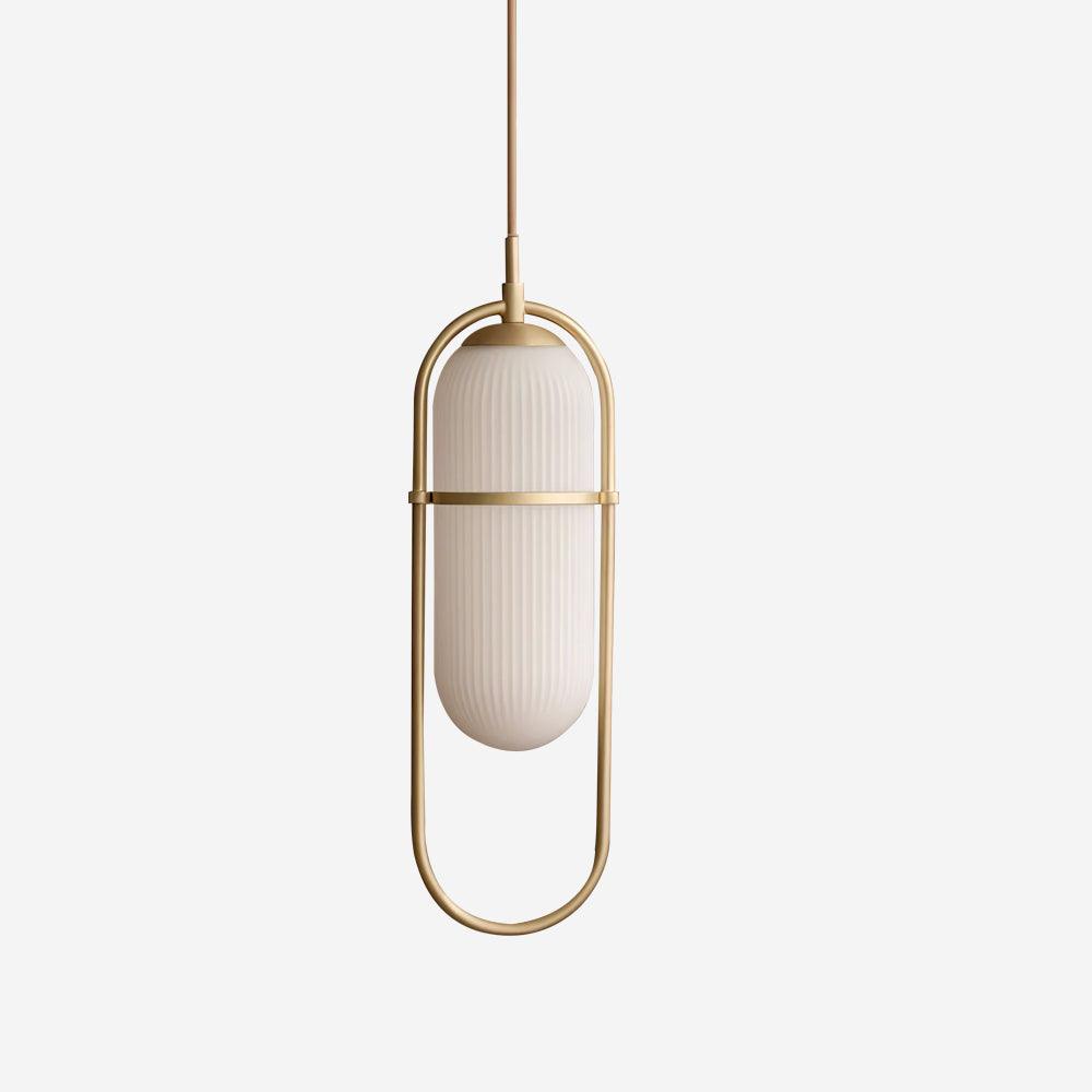 Zesta Pendant Lamp Ribbed Glass Minimalist - Letslighting