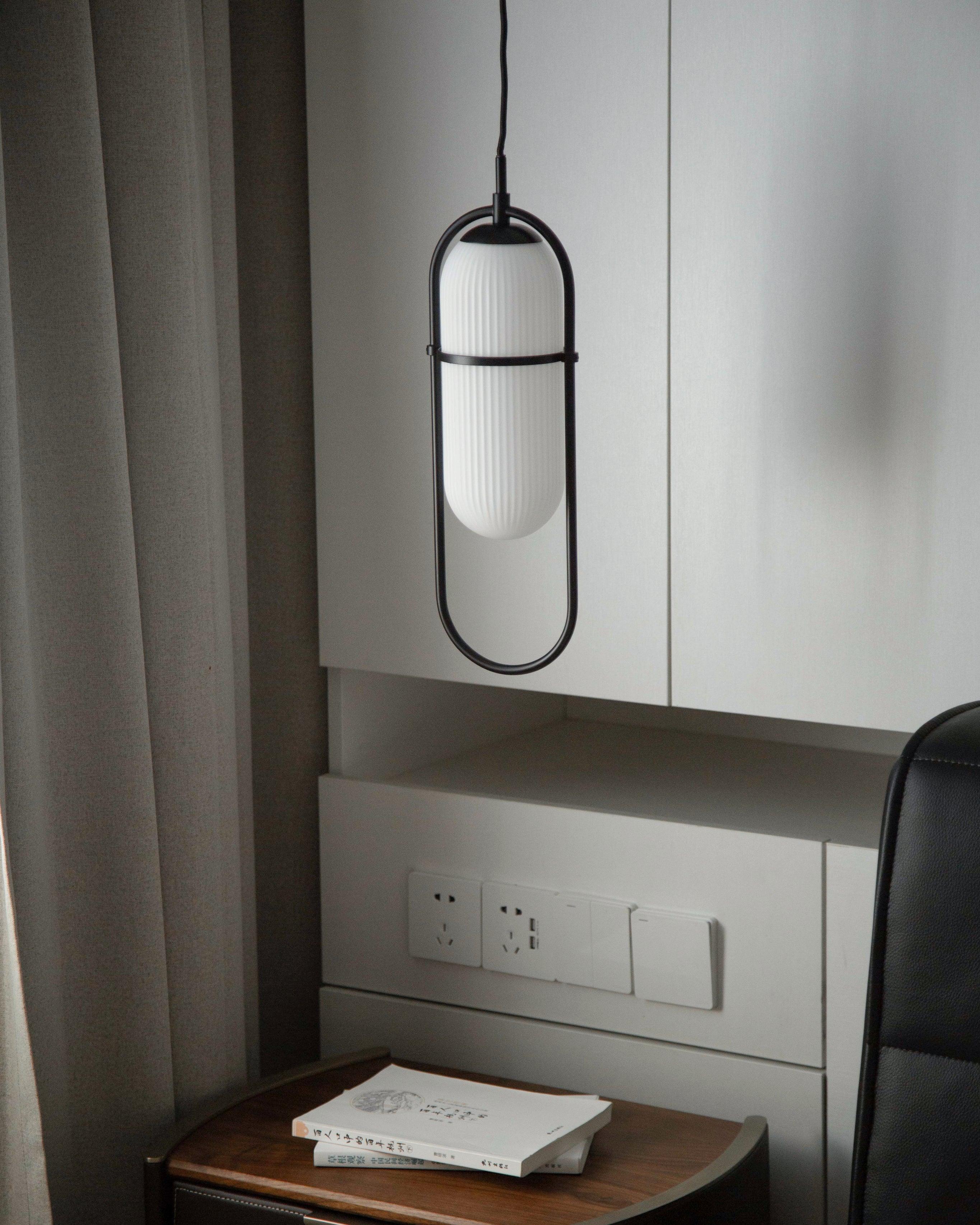 Zesta Pendant Lamp Ribbed Glass Minimalist - Letslighting