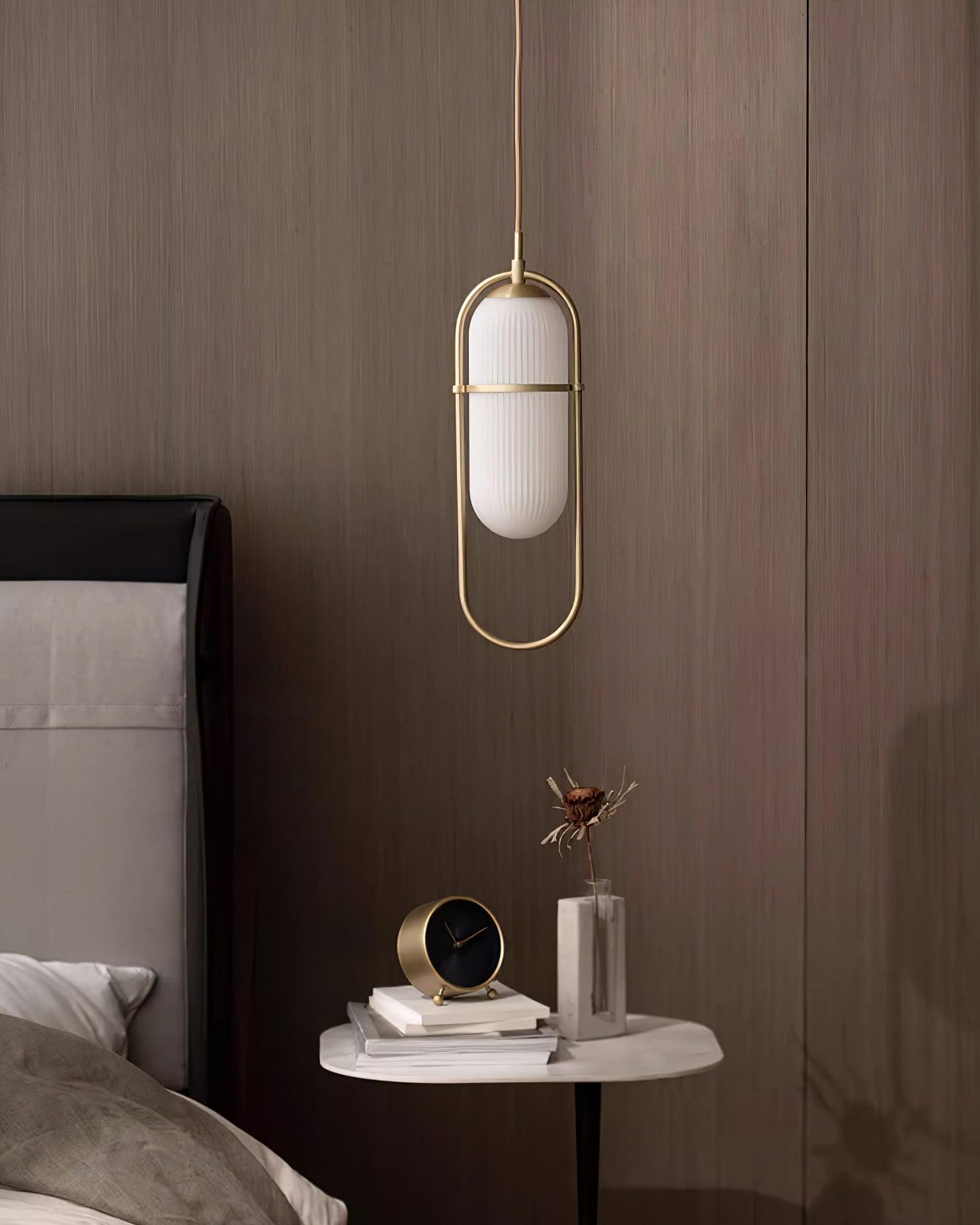 Zesta Pendant Lamp Ribbed Glass Minimalist - Letslighting
