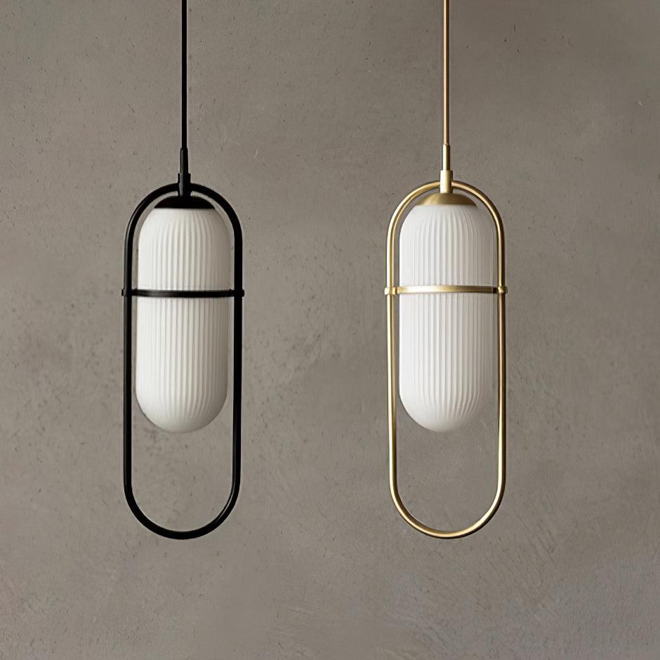 Zesta Pendant Lamp Ribbed Glass Minimalist - Letslighting