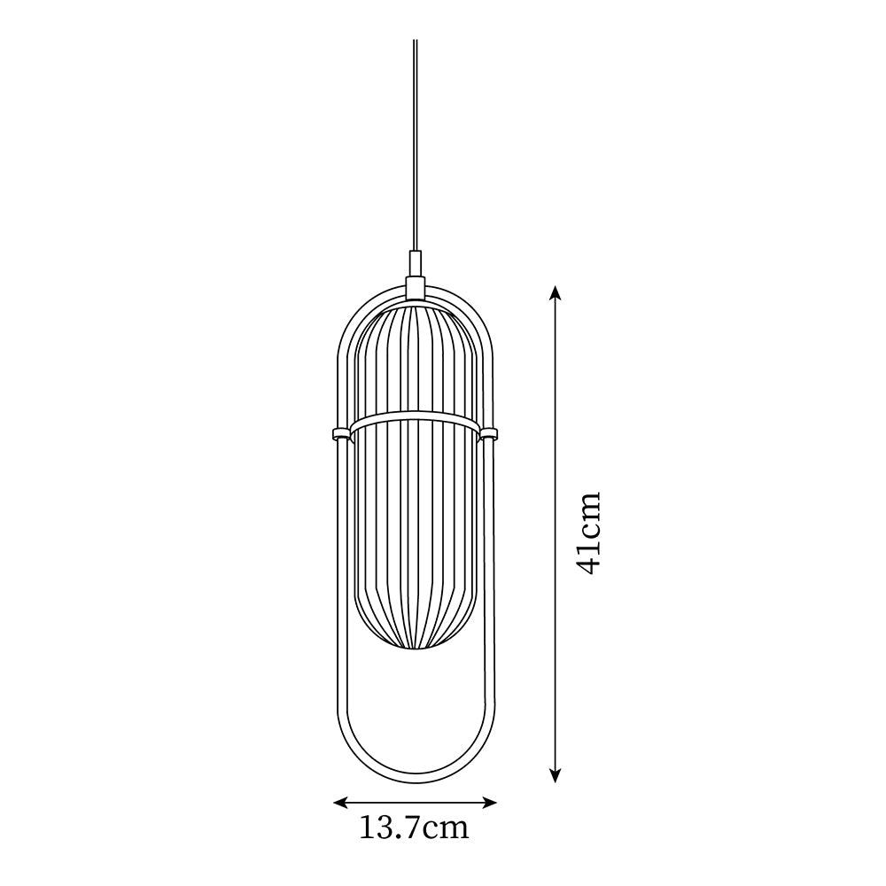 Zesta Pendant Lamp Ribbed Glass Minimalist - Letslighting