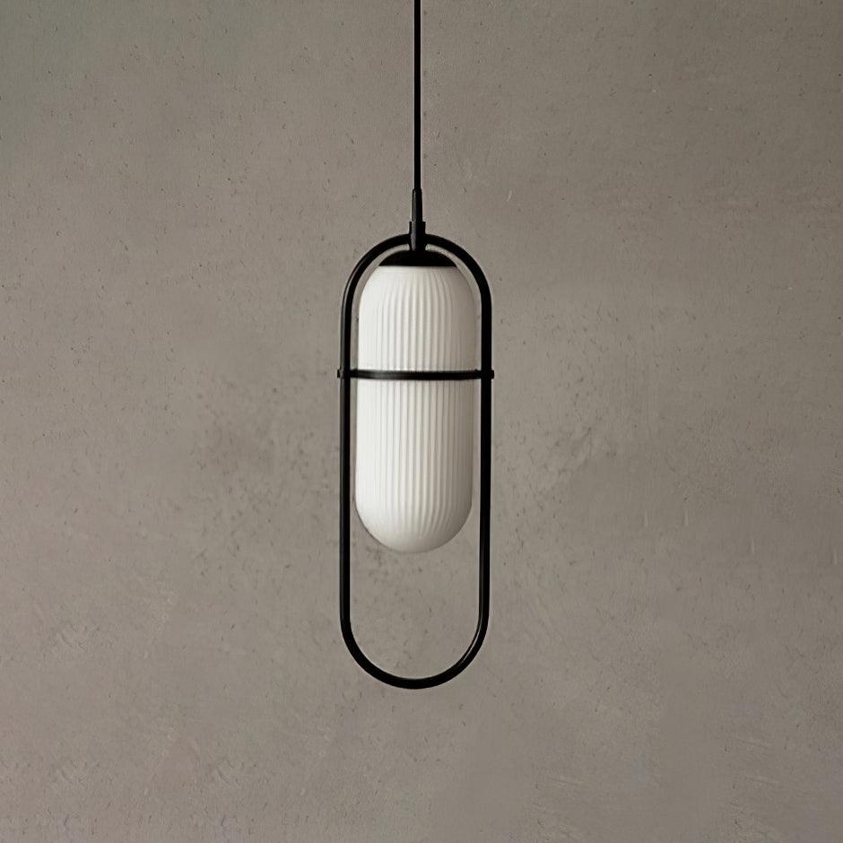 Zesta Pendant Lamp Ribbed Glass Minimalist - Letslighting