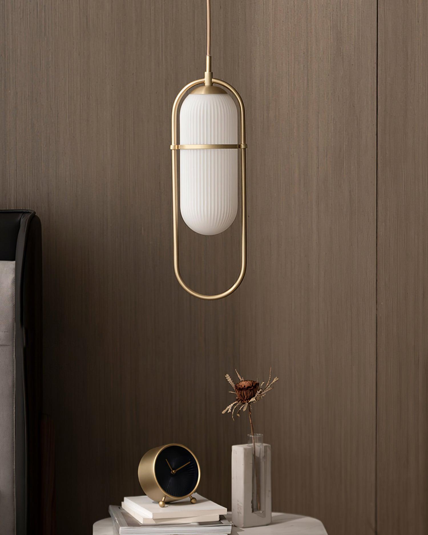 Zesta Pendant Lamp Ribbed Glass Minimalist - Letslighting
