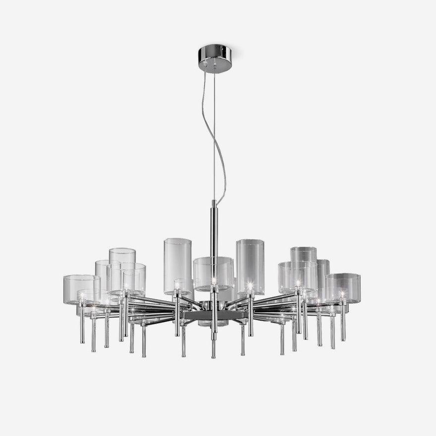 Zonia Lustre Disposition de Cylindres en Verre Chrome - Neutralighting