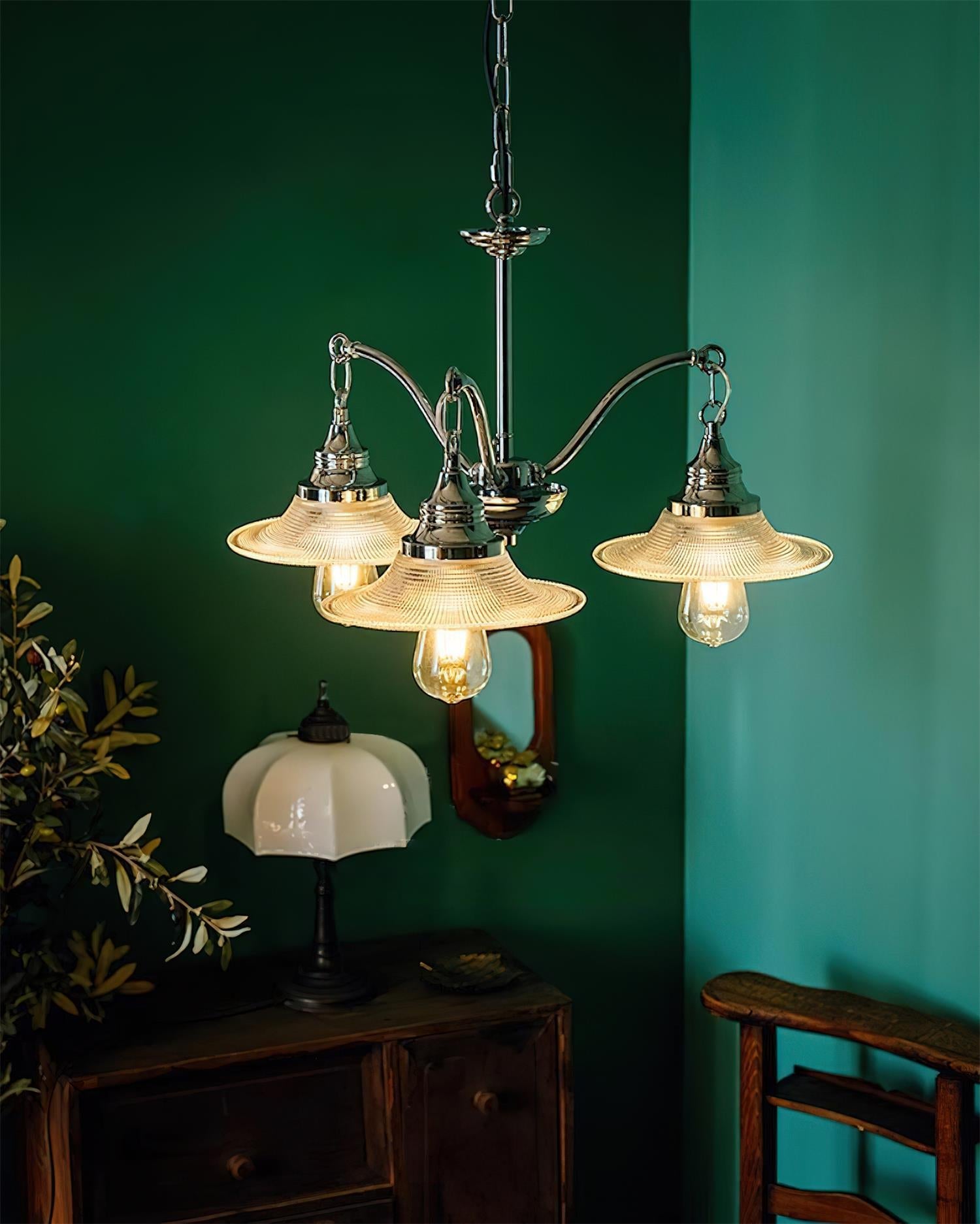 Zowie Chandelier Curved Vintage Flair - Letslighting