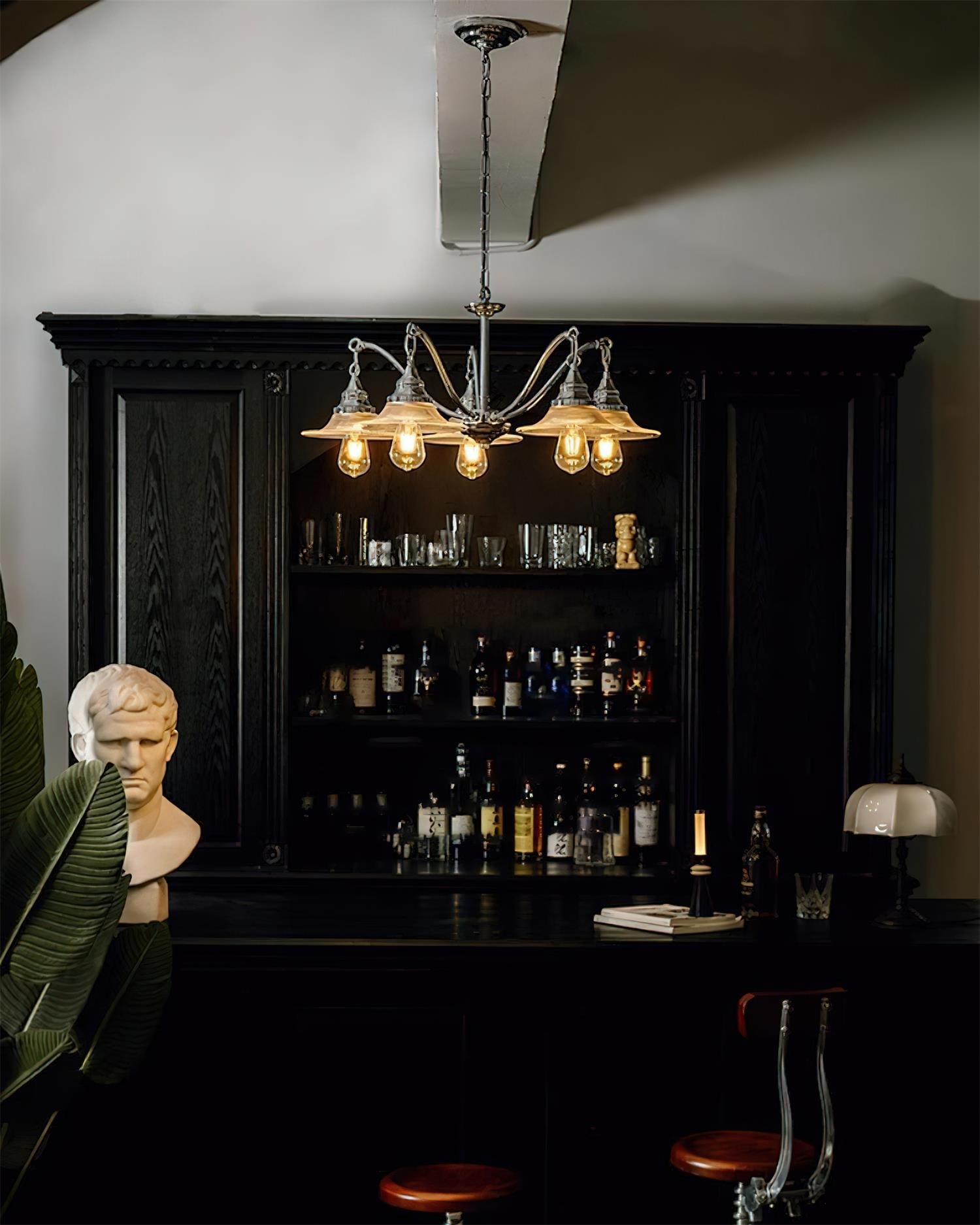 Zowie Chandelier Curved Vintage Flair - Letslighting