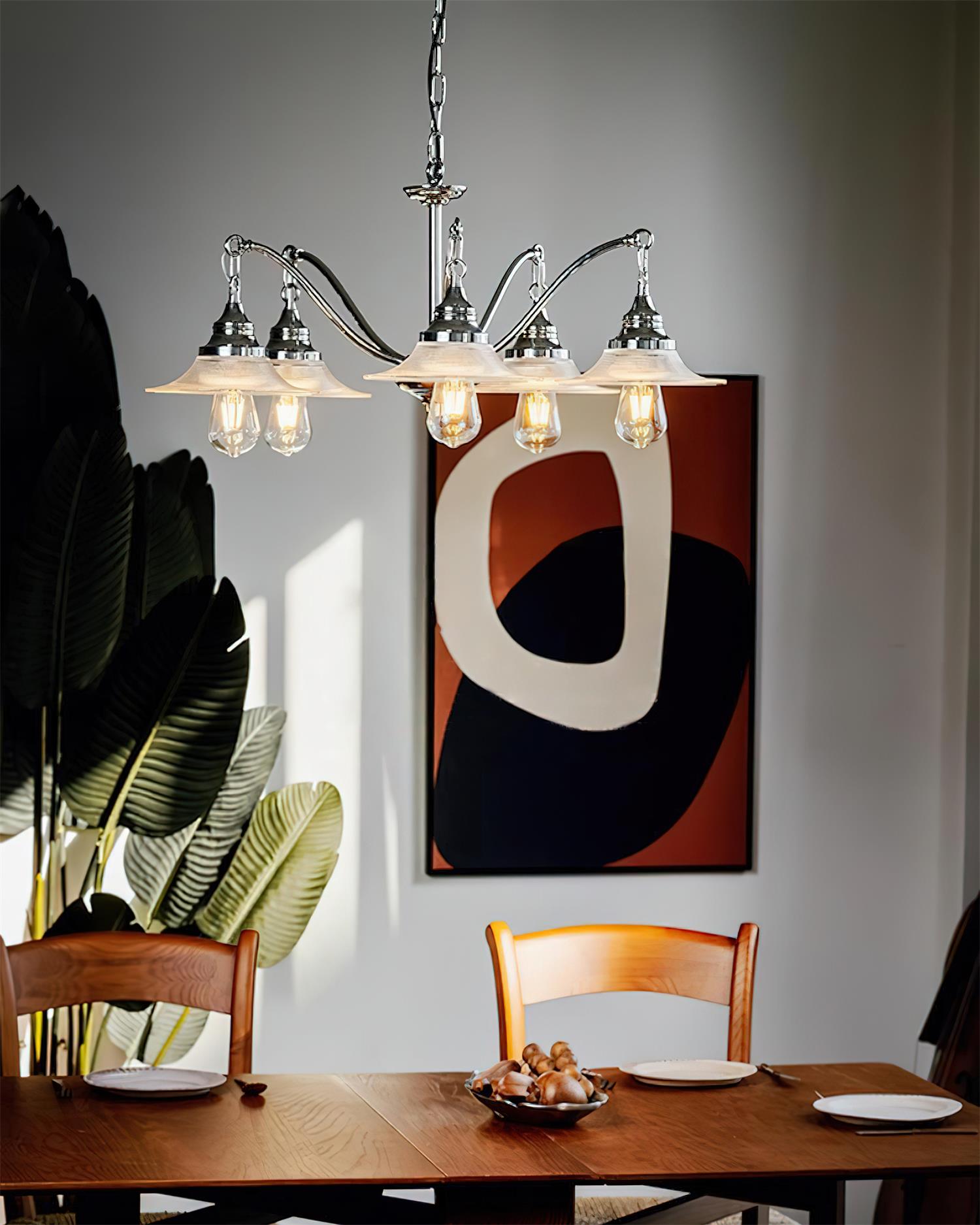 Zowie Chandelier Curved Vintage Flair - Letslighting