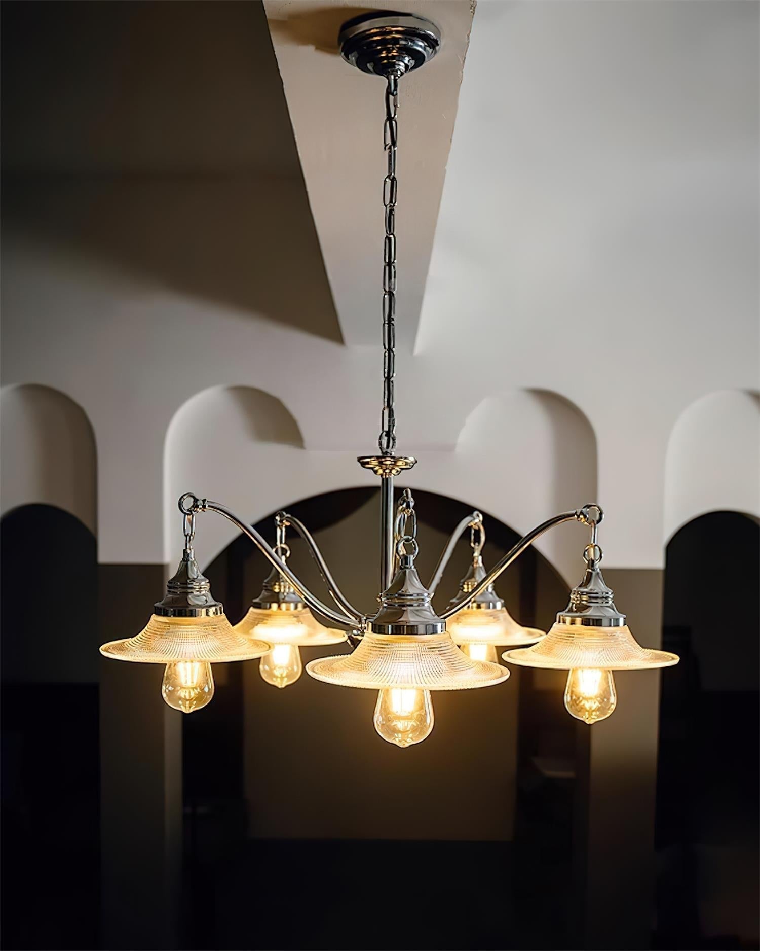 Zowie Chandelier Curved Vintage Flair - Letslighting