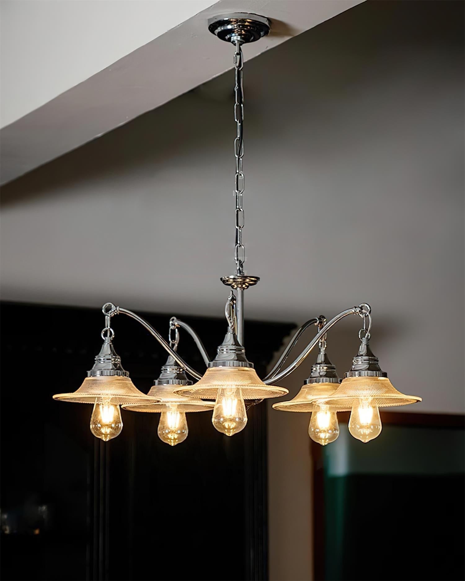 Zowie Chandelier Curved Vintage Flair - Letslighting