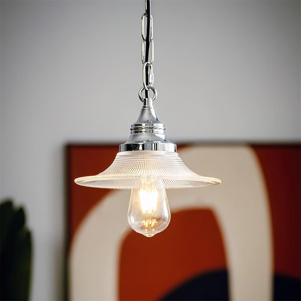 Zowie Lampe Pendente Verre Prismatique & Chrome - Neutralighting