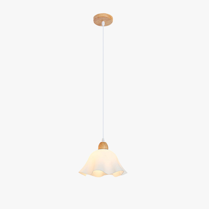 Muto Suspension Minimaliste en Forme de Fleure, Acrylique/Bois, Blanc, Salon/Salle à Manger - Neutralighting