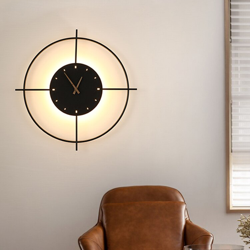Arisha Applique Murale Rond Or/Noir Métal/Acrylique Salon/Chambre - Neutralighting