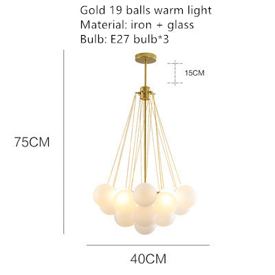 Valentina Lustre Globe Modenre, Fer/Verre, Noir/Blanc, Salon - Neutralighting