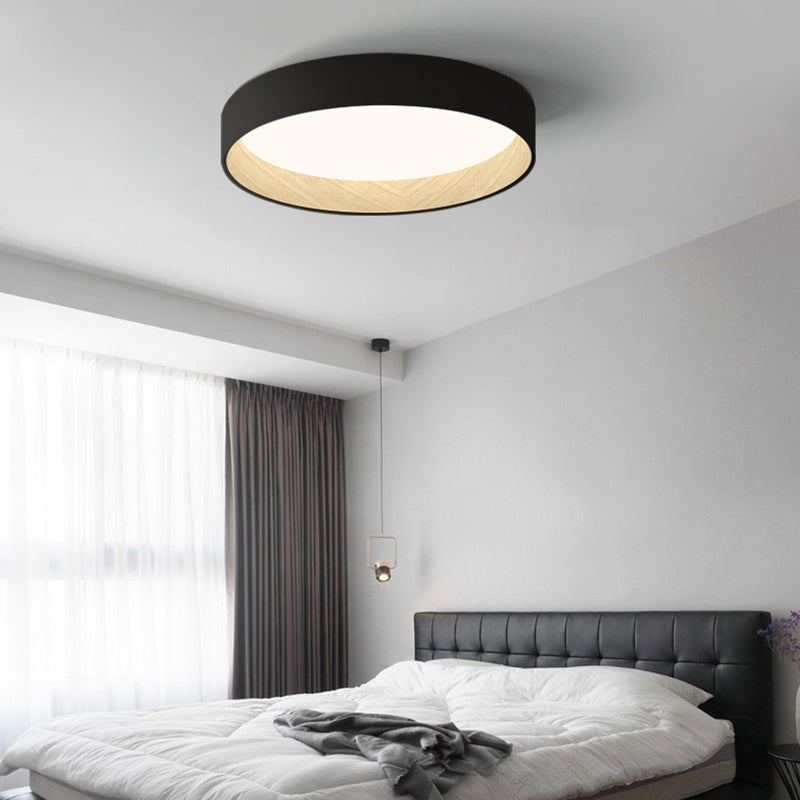 Arisha Plafonnier Rond Moderne, Métal/Acrylique, Blanc/Gris/Noir, Salon - Neutralighting