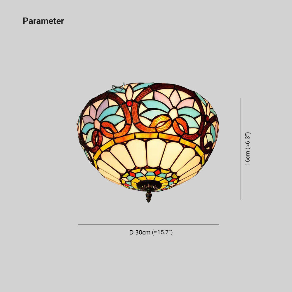 Tiffany Designer LED Plafonnier Métal Verre Chambre À Coucher/Salon