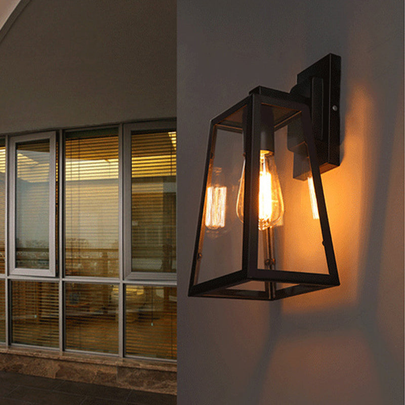 Silva Applique Murale Landerne Industriel, Métal/Verre, Noir, Extérieur - Neutralighting