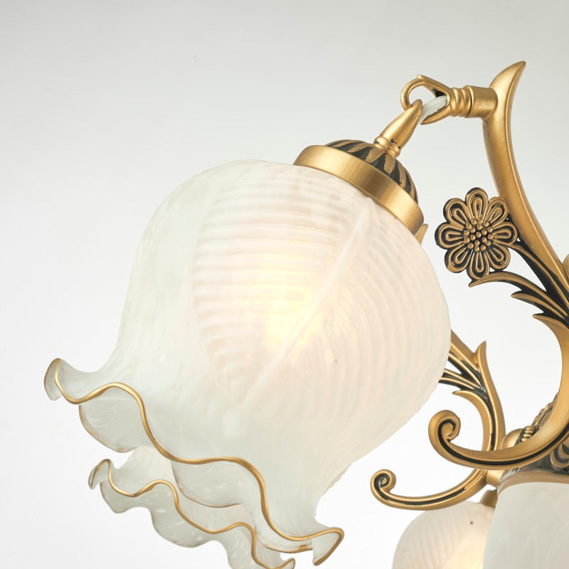 Ray Applique Fleur Vintage, Métal/Verre, Blanc/Bronze, Salon - Neutralighting