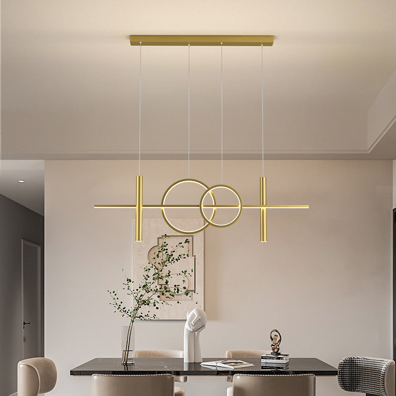 Arisha Suspension Circulaire Moderne LED Métal Noir/Or Salon/Salle à manger - Neutralighting