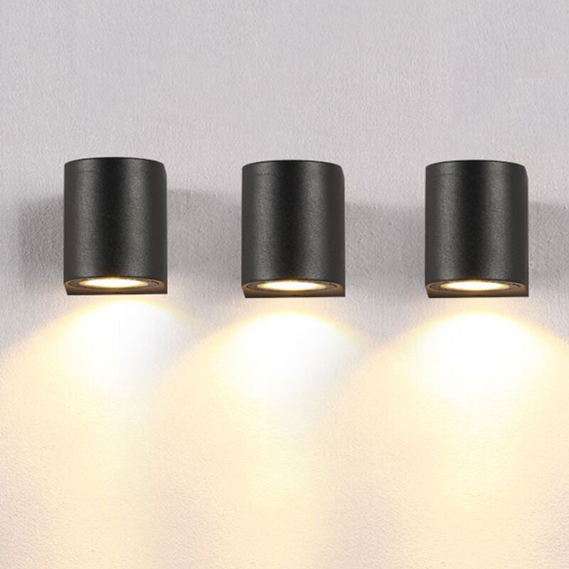 Tavon Applique Murale Carré/Tour Minimaliste. Métal/Verre. Noir. Jardin - Neutralighting