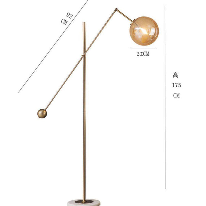 Valentina Lampadaire Globe Moderne, Métal/Verre, Or, Salon - Neutralighting