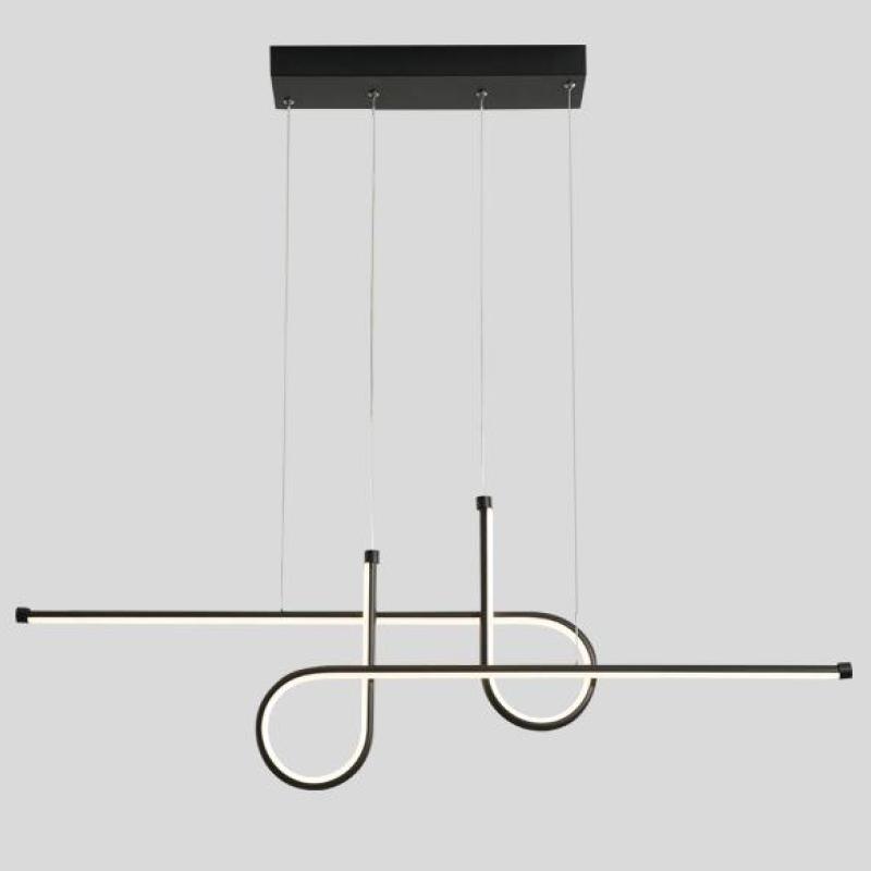 Arisha Suspension Linéaire Moderne, Métal, Noir/Or, Salle à Manger - Neutralighting