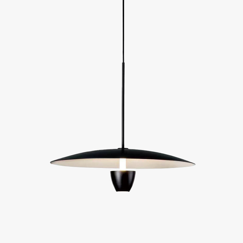 Arisha Suspension Ronde LED Minimaliste, Métal, Noir, Salon - Neutralighting