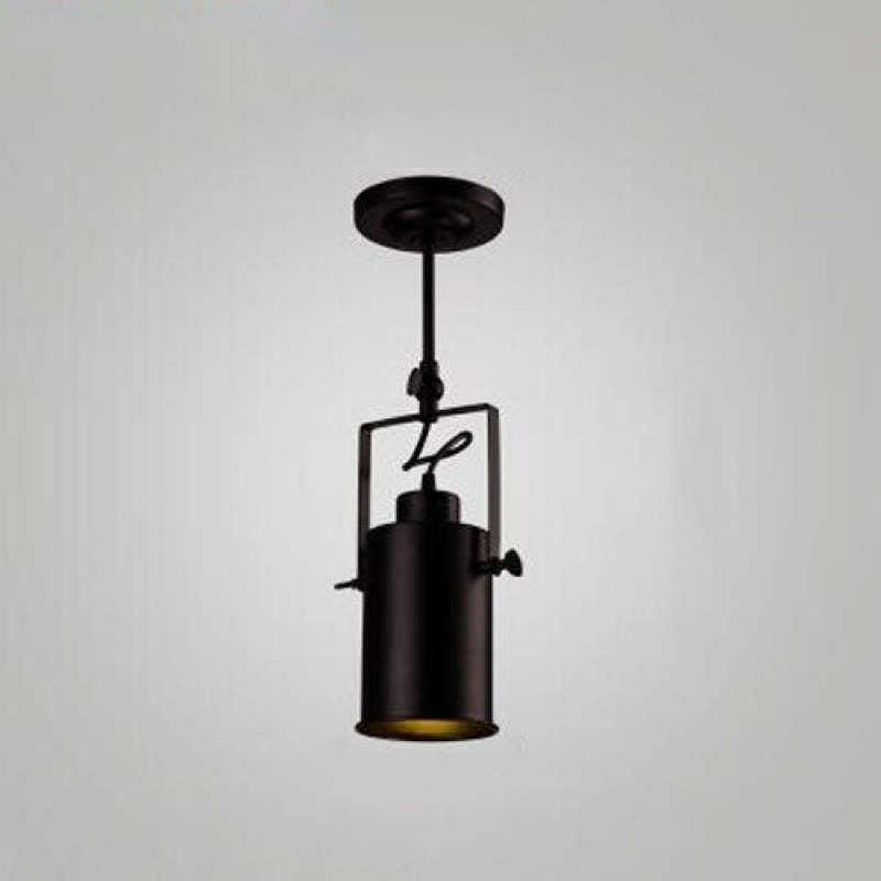 Silva Plafonnier Cylindre Vintage, Métal, Noir, Salon - Neutralighting