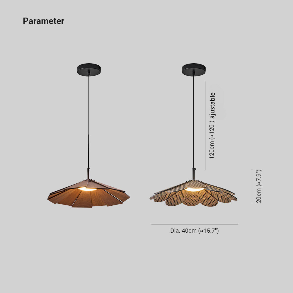 Ritta Vintage LED Suspension Noyer Bois Chambre À Coucher/Bar - Neutralighting