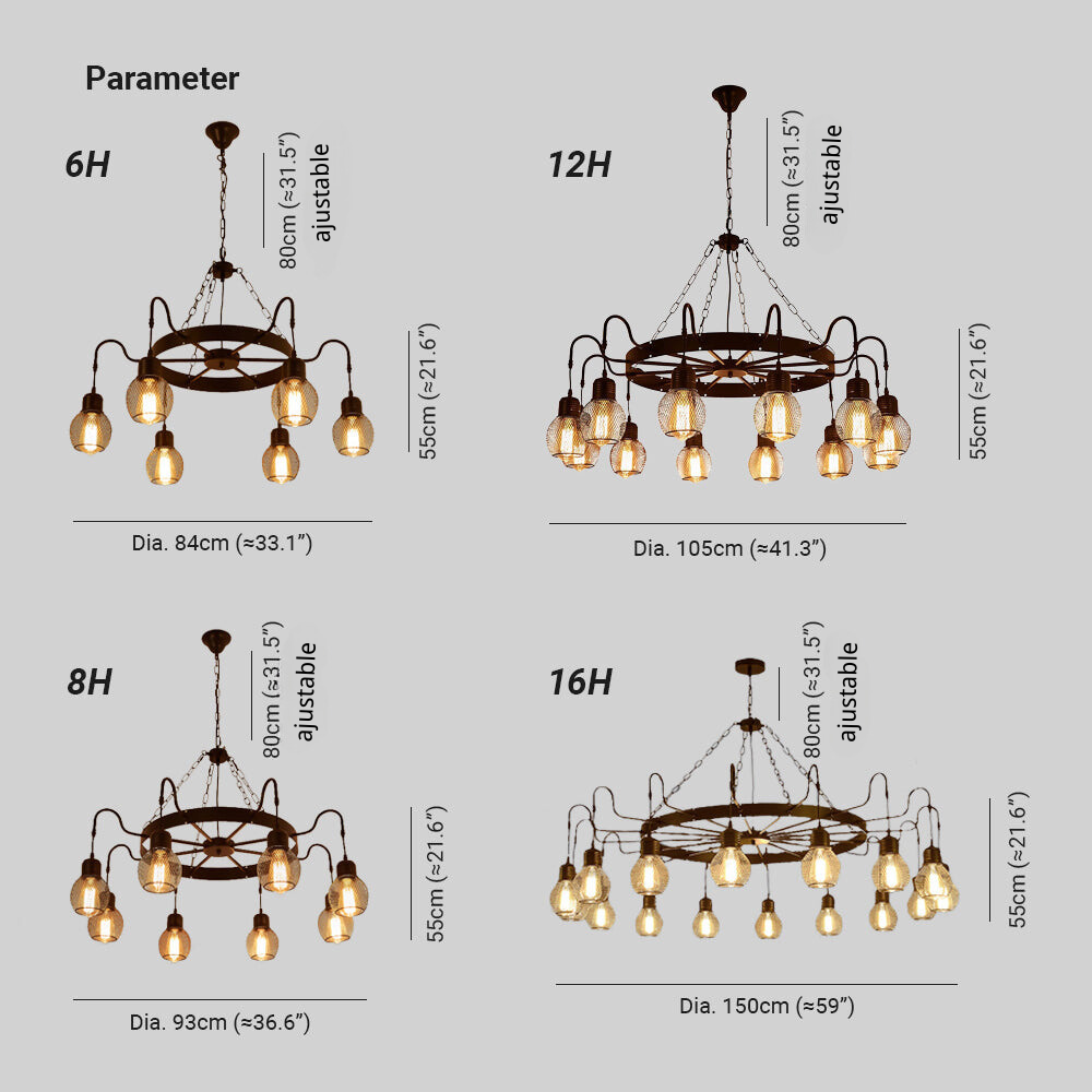 Silva Industriel LED Lustre Métal/Verre Chambre À Coucher/Salon