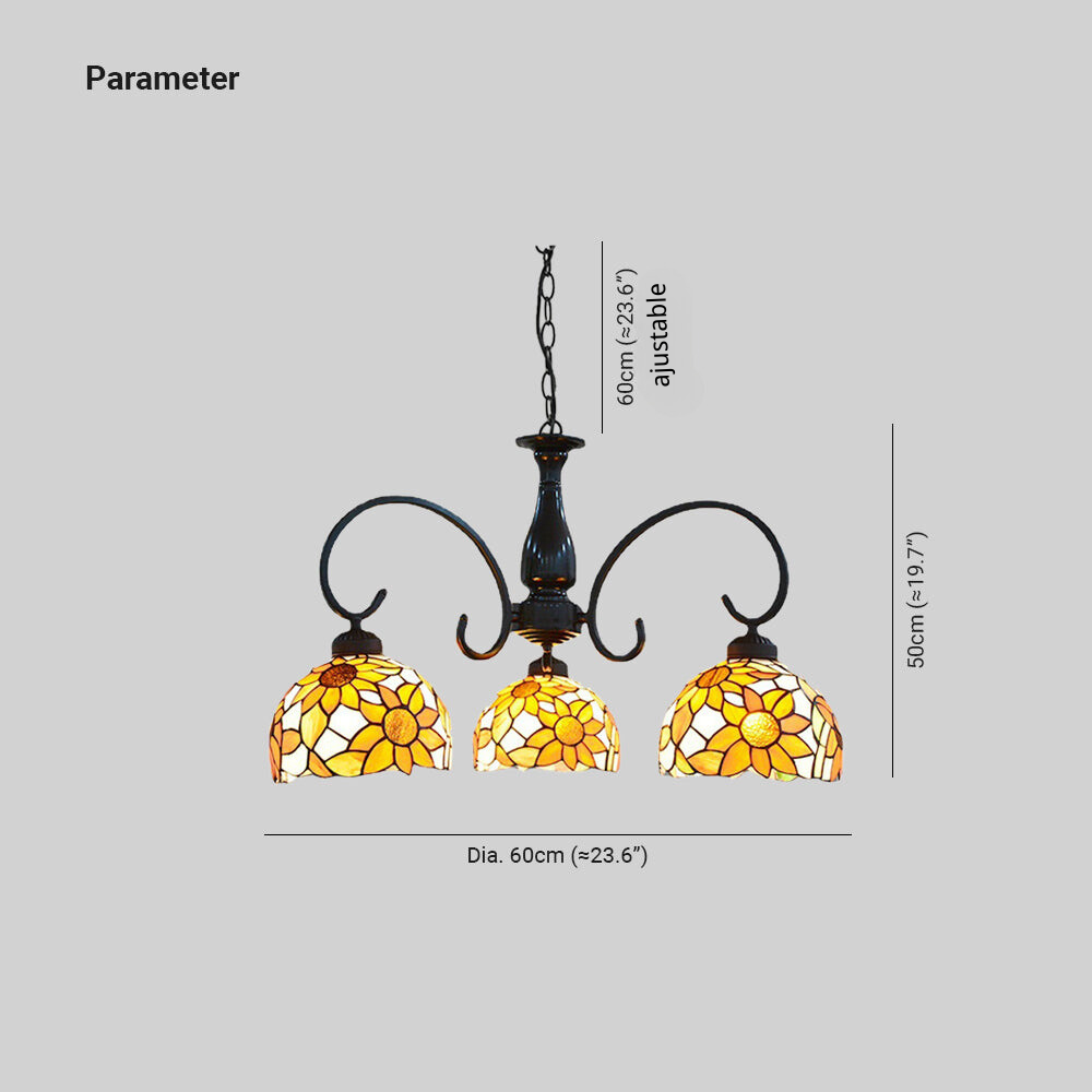 Tiffany Moderne LED Lustre Métal/Verre Chambre À Coucher