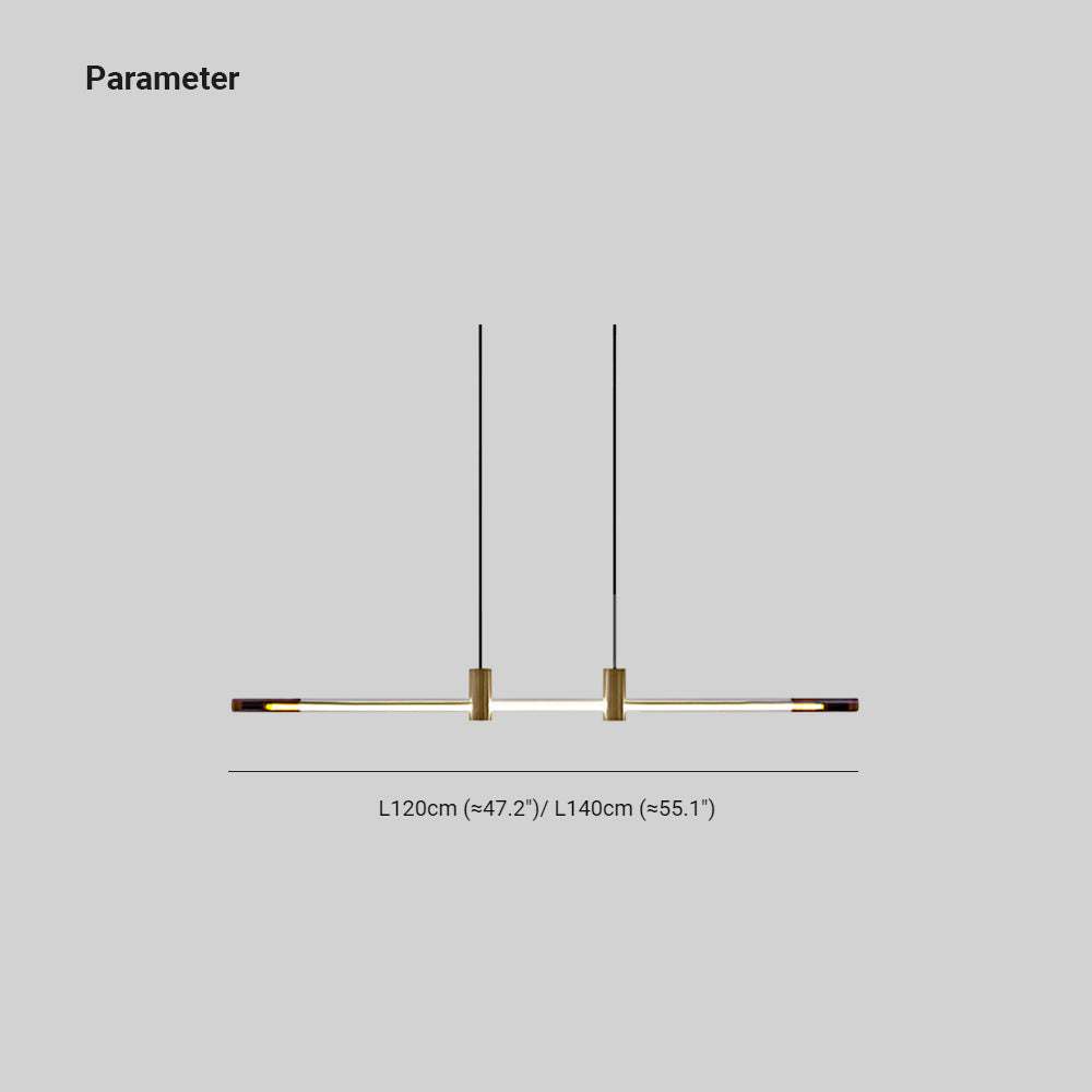 Ray Suspension Linéaire Moderne, Metal/Acrylique, Rouge/Marron, Chambre - Neutralighting