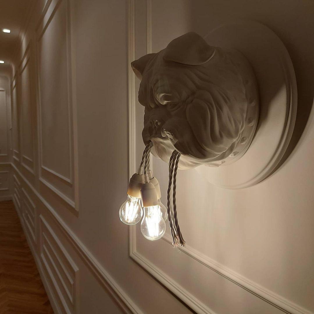 Lustra Applique Murale Sculpture Bulldog Fantaisiste - Neutralighting