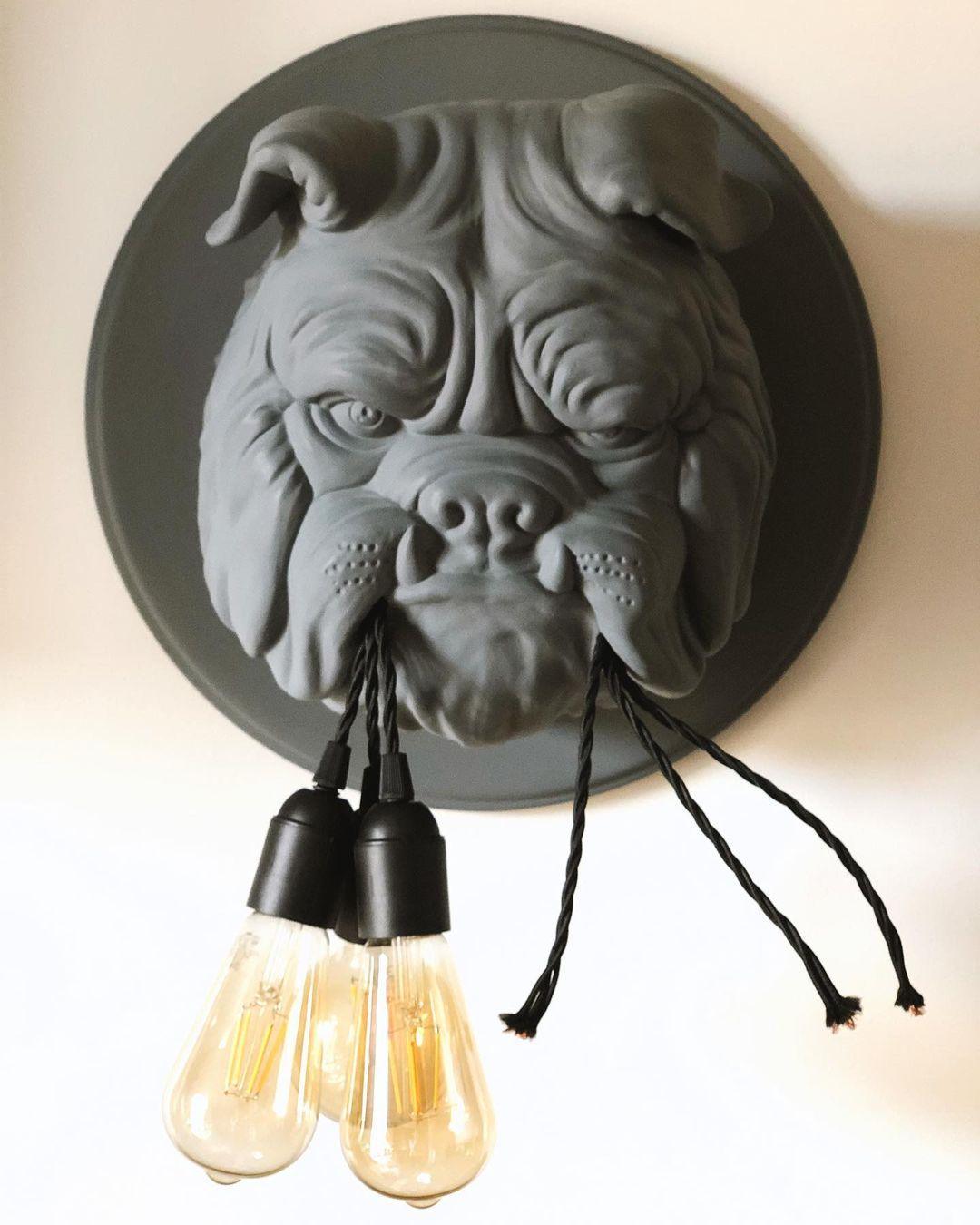 Lustra Applique Murale Sculpture Bulldog Fantaisiste - Neutralighting
