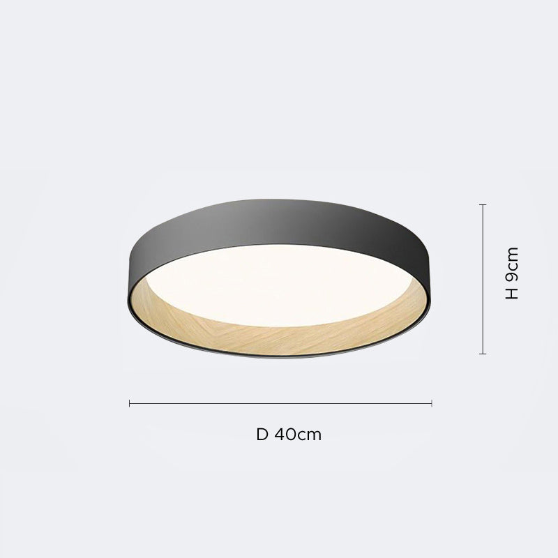Arisha Plafonnier Rond Moderne, Métal/Acrylique, Blanc/Gris/Noir, Salon - Neutralighting