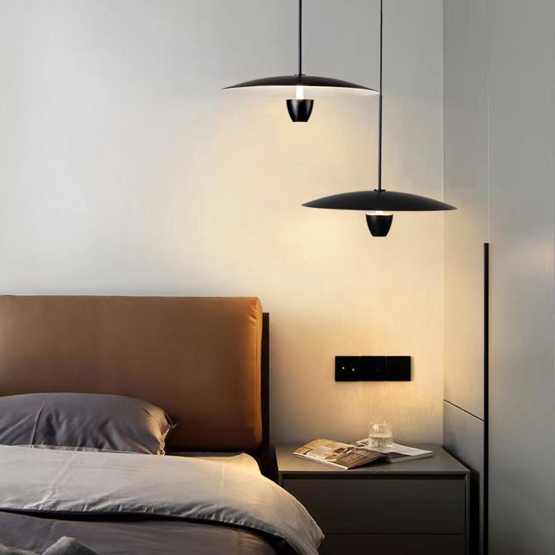 Arisha Suspension Ronde LED Minimaliste, Métal, Noir, Salon - Neutralighting