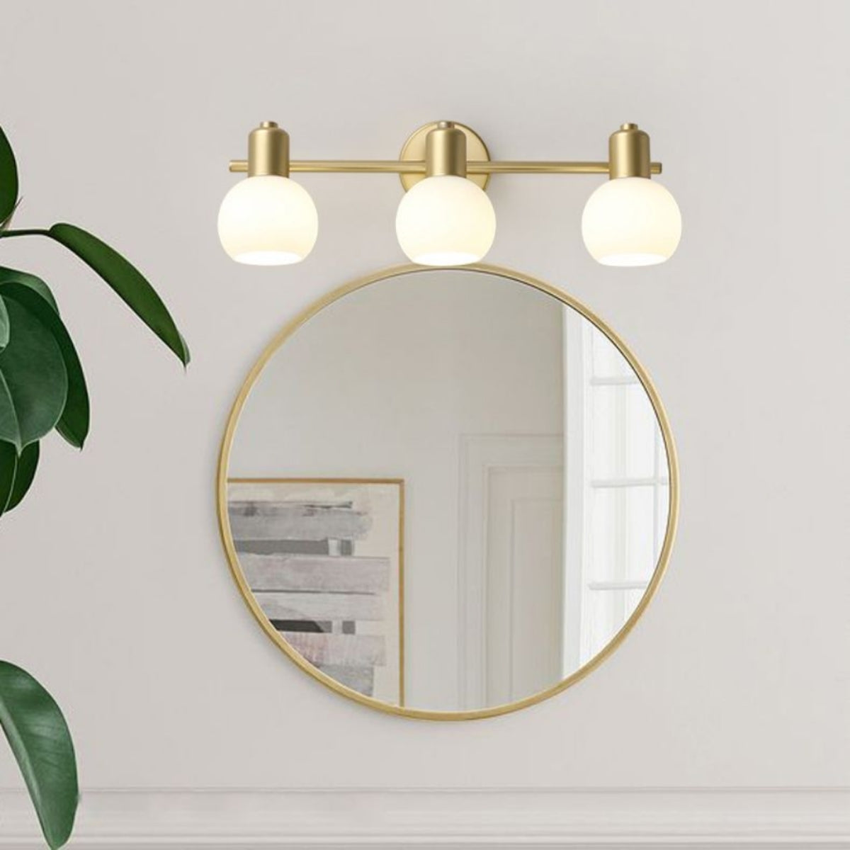 Valentina Applique Murale Globe Simple, Métal/Verre, Doré, Chambre - Neutralighting