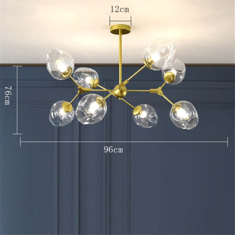 Valentina Suspension Multi Retro, Metal/Verre, Noir/Or, Chambre - Neutralighting