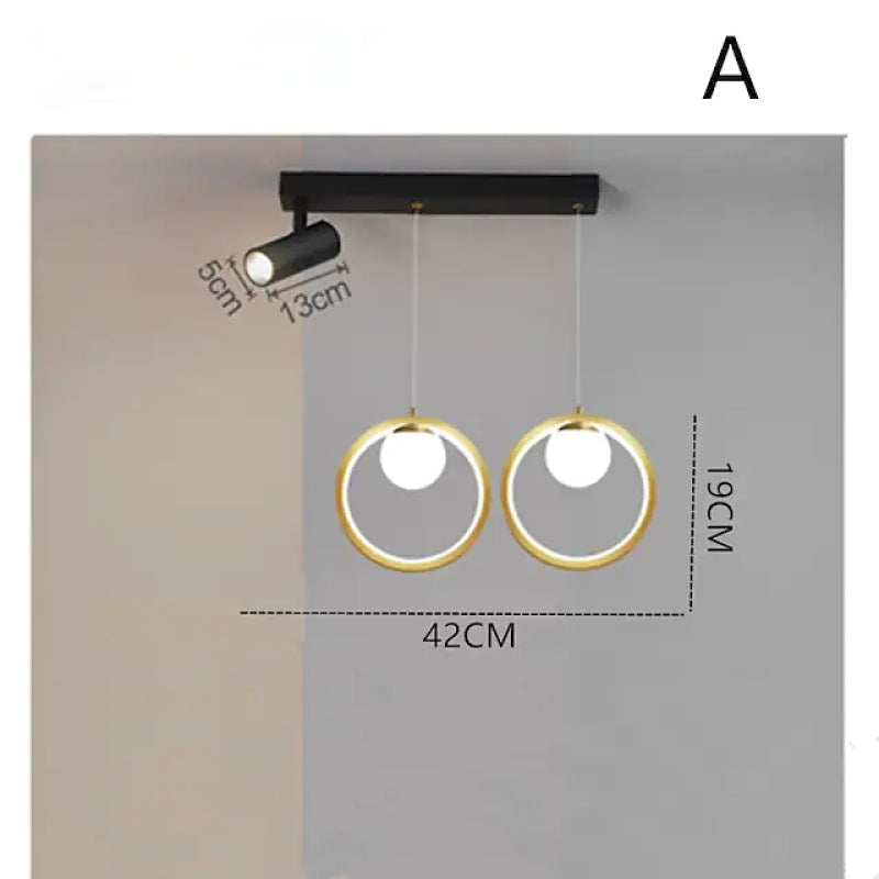 Arisha Suspension Anneau Moderne, Métal/Verre/Gel de Silice, Noir Or, Salon - Neutralighting