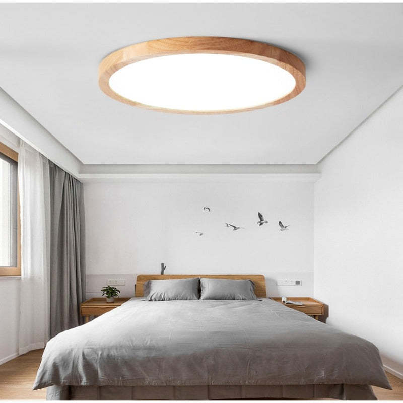 Aven Plafonnier Rond Moderne. Bois Salon - Neutralighting