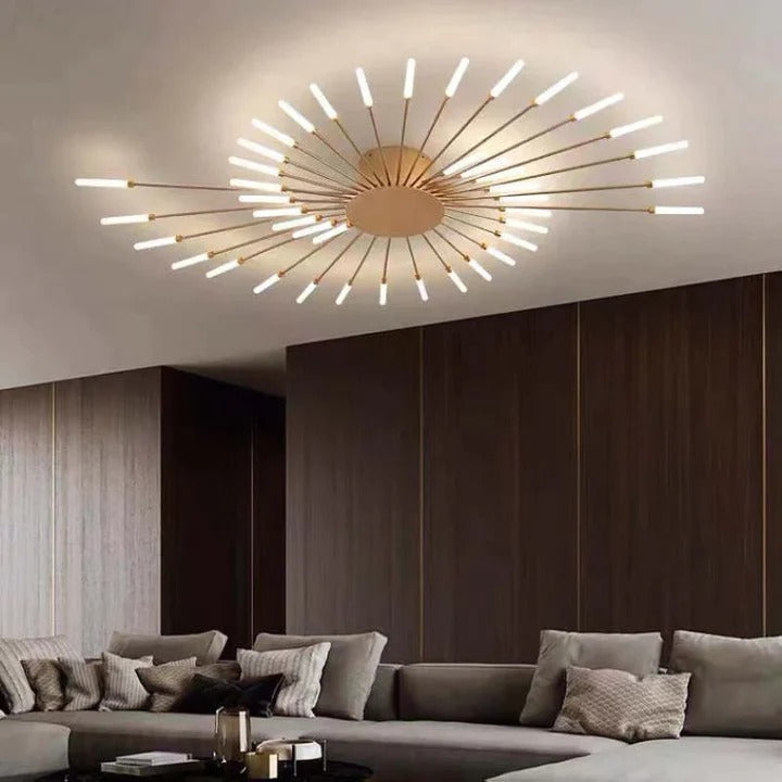 Wesley Plafonnier Fireworks Design Artistique Noir/Doré - Neutralighting