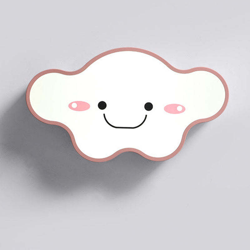 Aria Plafonnier Nuage Moderne, Acrylique/Bois, Blanc/Vert/Rose, Chambre - Neutralighting