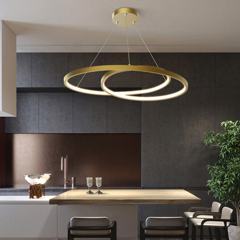 Arisha Suspension Cercle Courbé, Cuivre pur, Noir/Or, Salle à Manger/Chambre à Coucher - Neutralighting