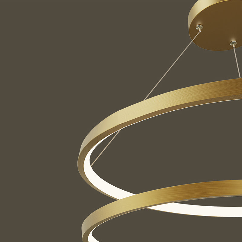 Arisha Suspension Cercle Courbé, Cuivre pur, Noir/Or, Salle à Manger/Chambre à Coucher - Neutralighting