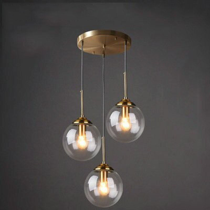 Narell Luminaires Suspension Verre Transparent Ambre